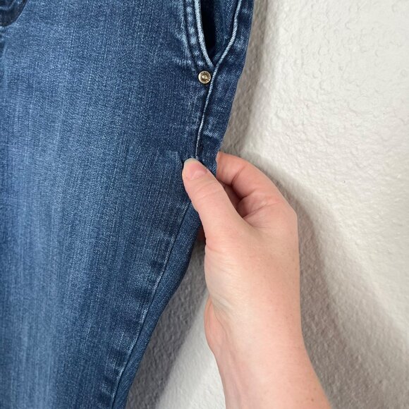 Maurices Womens Bootcut Midrise Dark Wash Blue Denim Jeans Size 8L - Picture 7 of 12